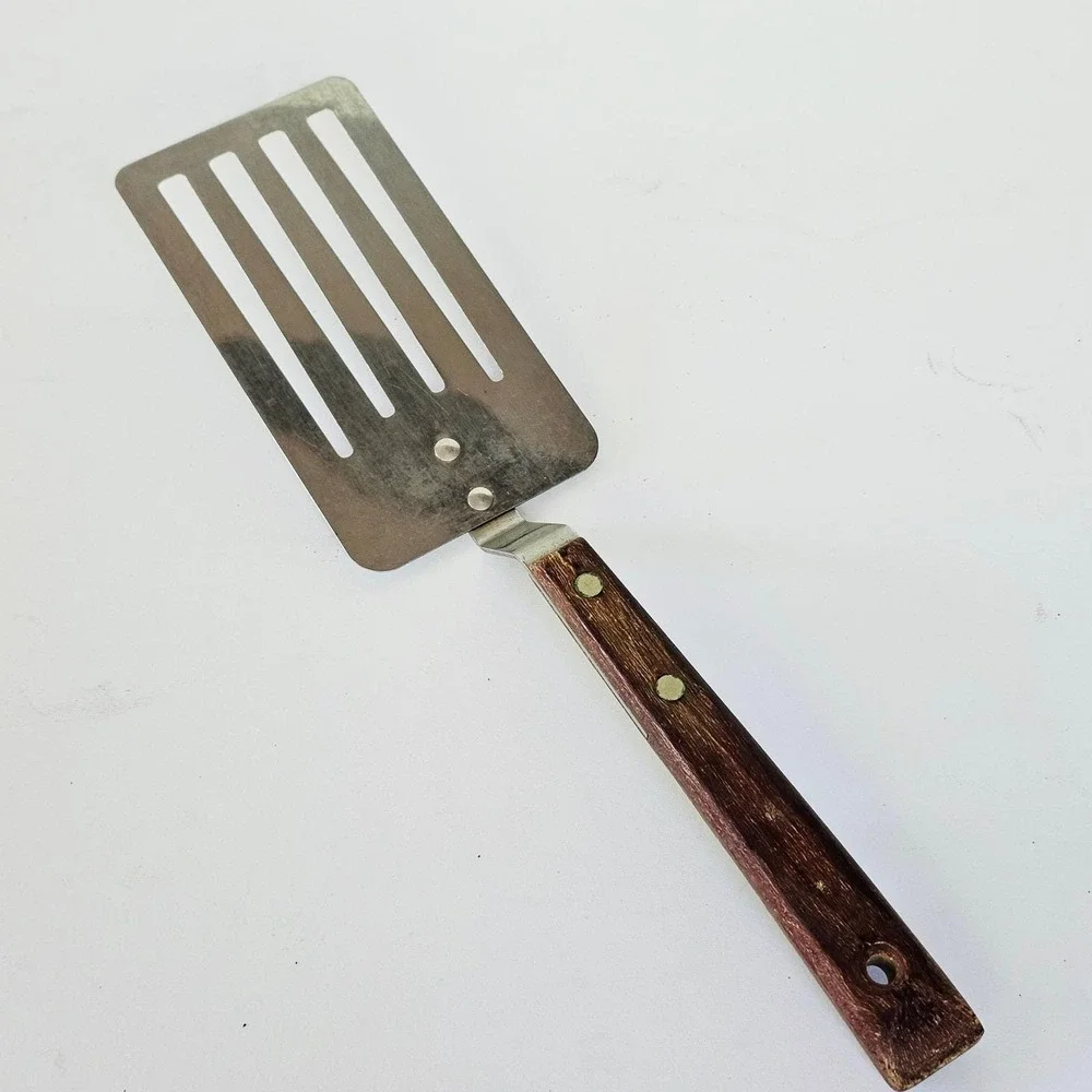 Vintage Prestige Spatula Stainless Steel Wood Handle Made in England Farmhouse
